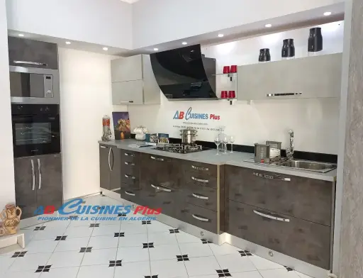Cuisine en MDF Acrylique Gris